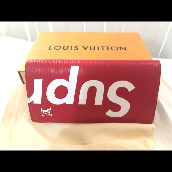 Supreme x Louis Vuitton Red EPI Brazza Wallet - Picture 6 of 6